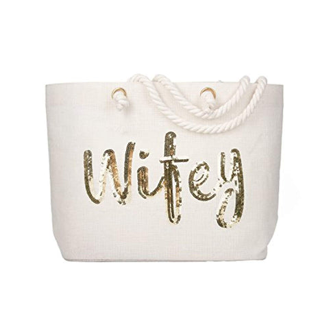 Wifey Gold Sequin Bag