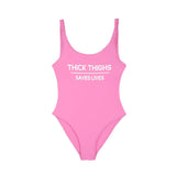 "Thick Thighs Saves Lives" Swimwear, Swimwear - Glam Necessities By Sequoia Wilson