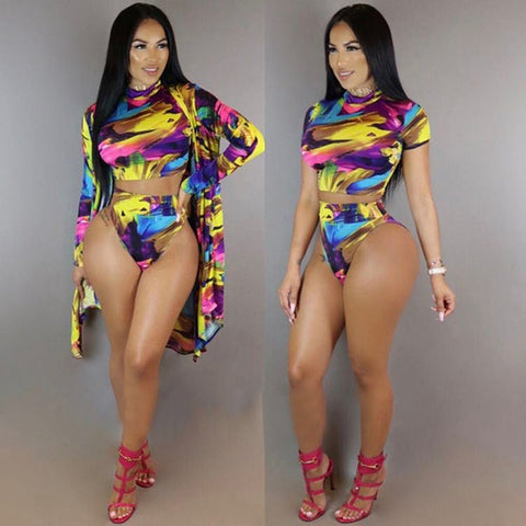 Colorful Swimsuit & Cover-up, Swimwear - Glam Necessities By Sequoia Wilson
