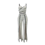 Stripe Split Pants Set,  - Glam Necessities By Sequoia Wilson