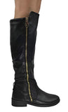 Zina Gold Zip High Boots