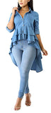 Denim Ruffle Tail Top,  - Glam Necessities By Sequoia Wilson