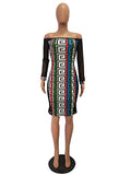 Geometric Multi Color Print Dress,  - Glam Necessities By Sequoia Wilson