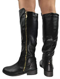 Zina Gold Zip High Boots