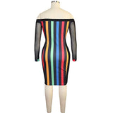 Multi Stripe Mesh Dress,  - Glam Necessities By Sequoia Wilson