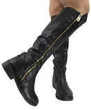 Zina Gold Zip High Boots