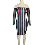 Multi Stripe Mesh Dress,  - Glam Necessities By Sequoia Wilson