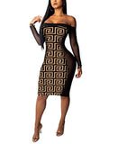 Geometric Brown Print Dress,  - Glam Necessities By Sequoia Wilson