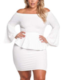 Vickie Off Shoulder Peplum Dress