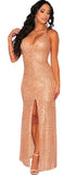 Evening V Neck Sequin Dress, Dresses - Glam Necessities By Sequoia Wilson