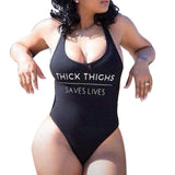 "Thick Thighs Saves Lives" Swimwear, Swimwear - Glam Necessities By Sequoia Wilson