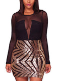 Veronica Sequin Champagne Dress