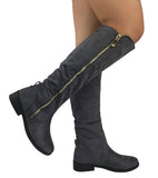 Zina Gold Zip High Boots