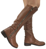 Zina Gold Zip High Boots