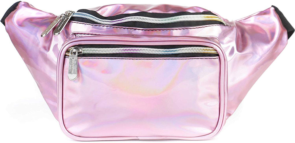 KANDYPACK Light Up Rave Fanny Pack - LED Festival Belt Bag With Hidden Pocket, 4 Light Modes, Adjustable Waist 28-40"